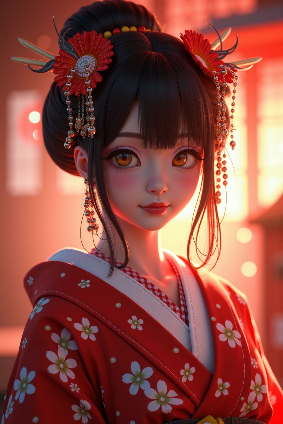 The picture features a Japanese girl with strikingly large, expressive eyes that immediately draw attention. Her eyes are wide and round, filled with a deep sense of emotion, and framed by long, dark lashes. The girl's face is delicate, with soft, smooth skin and subtle, natural makeup that enhances her youthful appearance. Her black hair is sleek and straight, possibly adorned with a simple hair accessory like a bow or clip, adding to her innocent and endearing look.