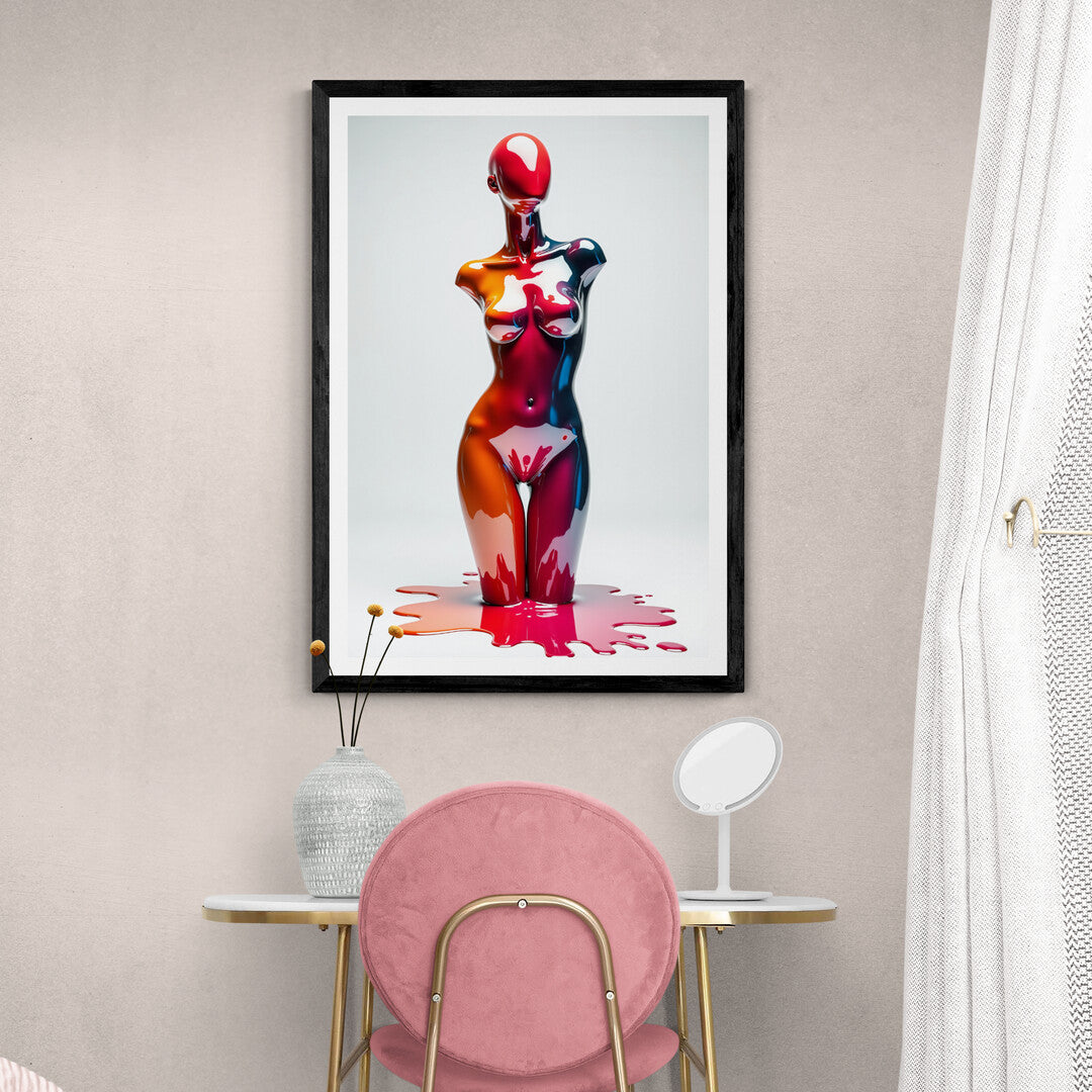 Abstract sculpture with glossy hues, ideal for stylish wall art and premium posters to elevate your interior design