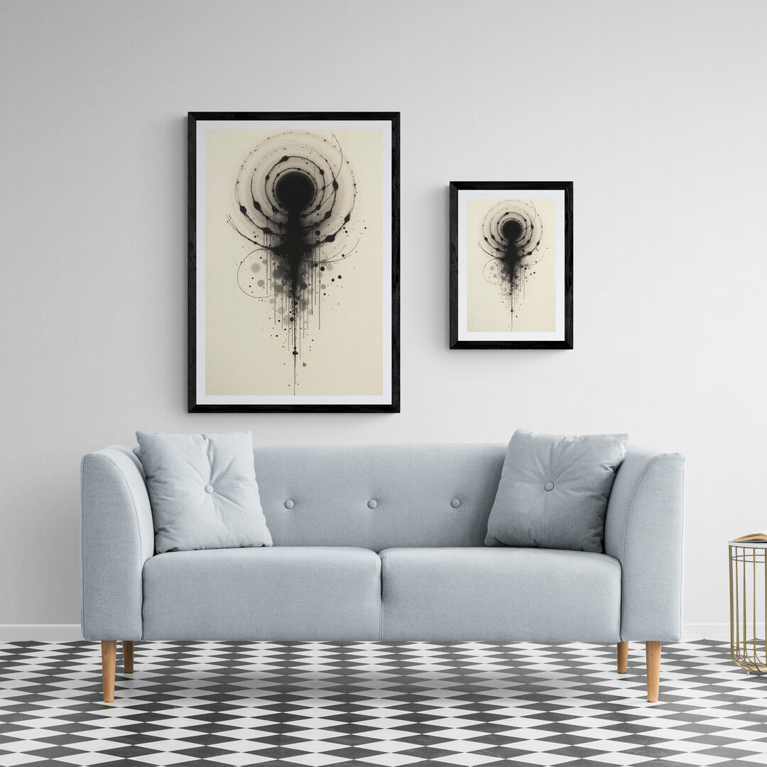 Echoes of the Void premium poster showcasing a bold monochrome design, perfect for stylish wall art and interior spaces