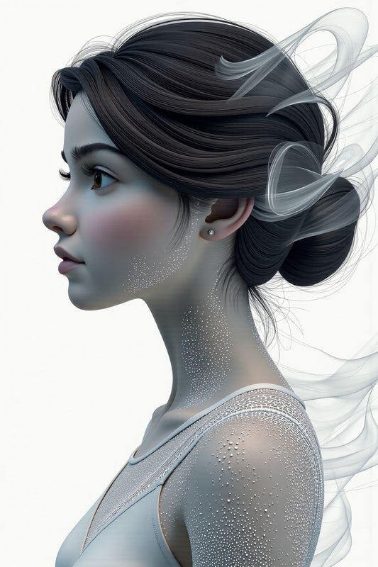 Ethereal Elegance art print featuring a serene portrait with glowing details, perfect for premium posters and modern wall art decor