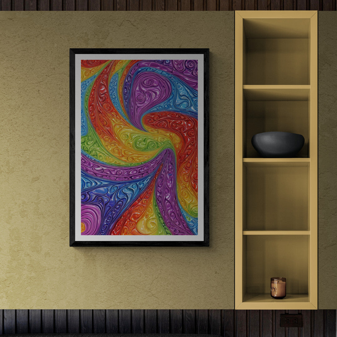 Bright, energetic abstract wall art for premium posters and online shopping.