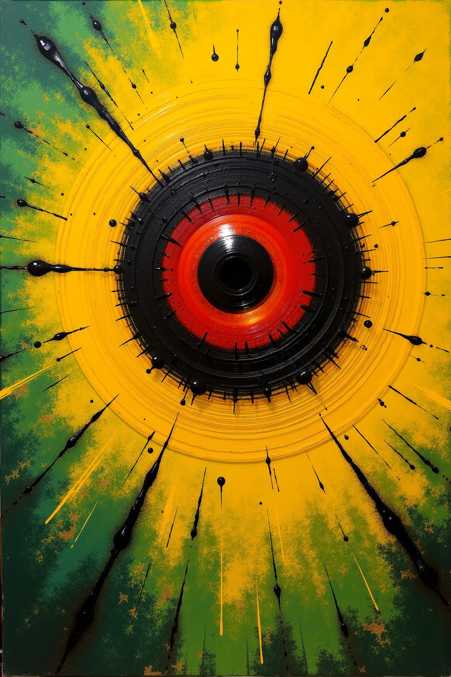 Eye of the Spectrum abstract art print with bold colors for modern home decor