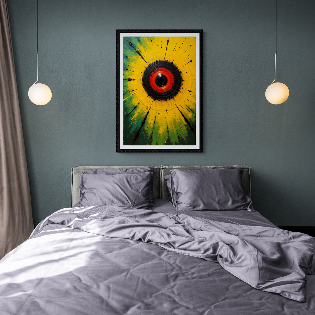 Vibrant premium poster with radiating colors for unique wall art decor