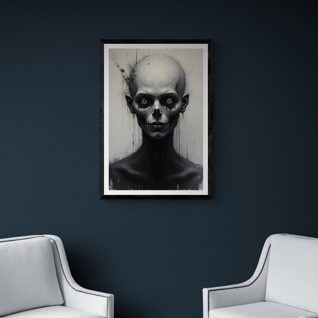 Haunting Stares modern artwork with haunting details, available as premium posters to elevate home decor and wall art collections