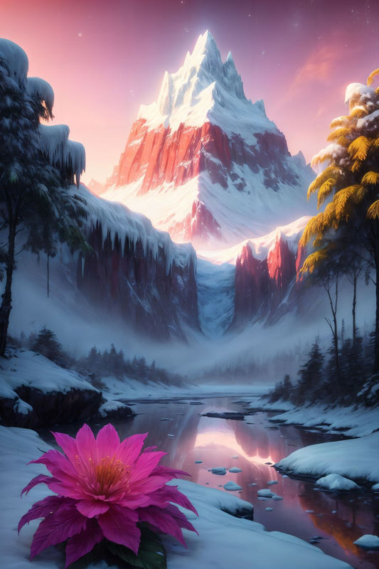 In this wall art, the frozen tundra and icy mountains become a living testament to the allure of nature's beauty and the enchantment of untouched landscapes.