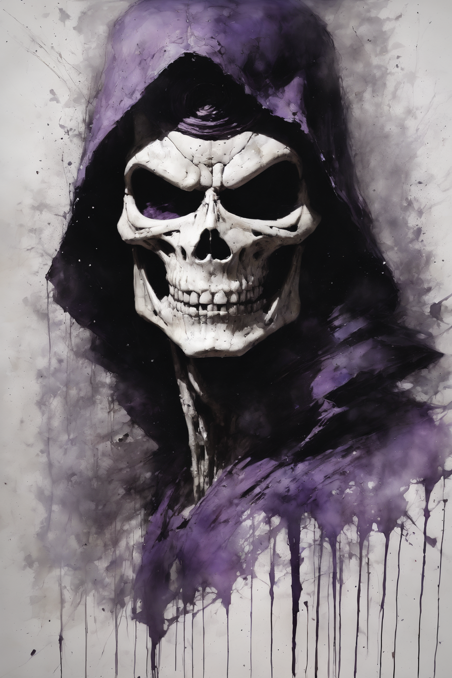 In a scene that combines dark fantasy with an intense sense of malevolence, a maniacal Skeletor commands the viewer's attention. This depiction captures the essence of a villain whose very presence evokes fear and fascination.