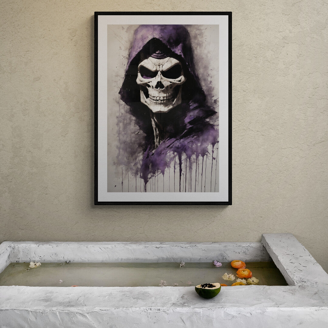 In a scene that combines dark fantasy with an intense sense of malevolence, a maniacal Skeletor commands the viewer's attention. This depiction captures the essence of a villain whose very presence evokes fear and fascination.