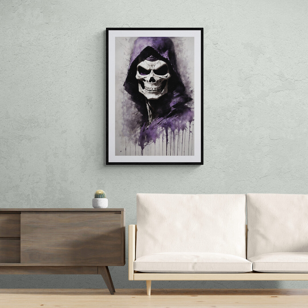 In a scene that combines dark fantasy with an intense sense of malevolence, a maniacal Skeletor commands the viewer's attention. This depiction captures the essence of a villain whose very presence evokes fear and fascination.