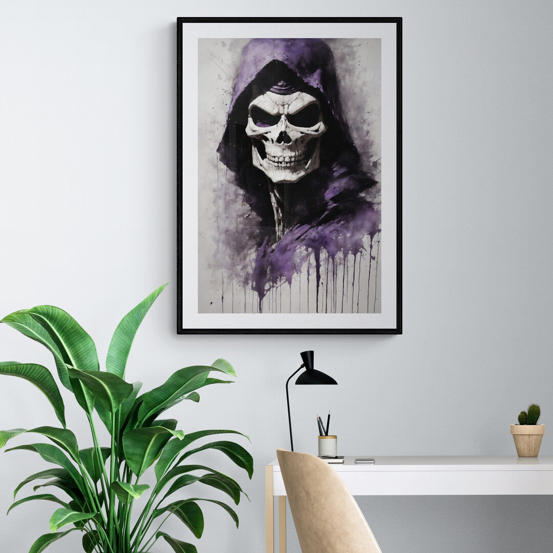 In a scene that combines dark fantasy with an intense sense of malevolence, a maniacal Skeletor commands the viewer's attention. This depiction captures the essence of a villain whose very presence evokes fear and fascination.