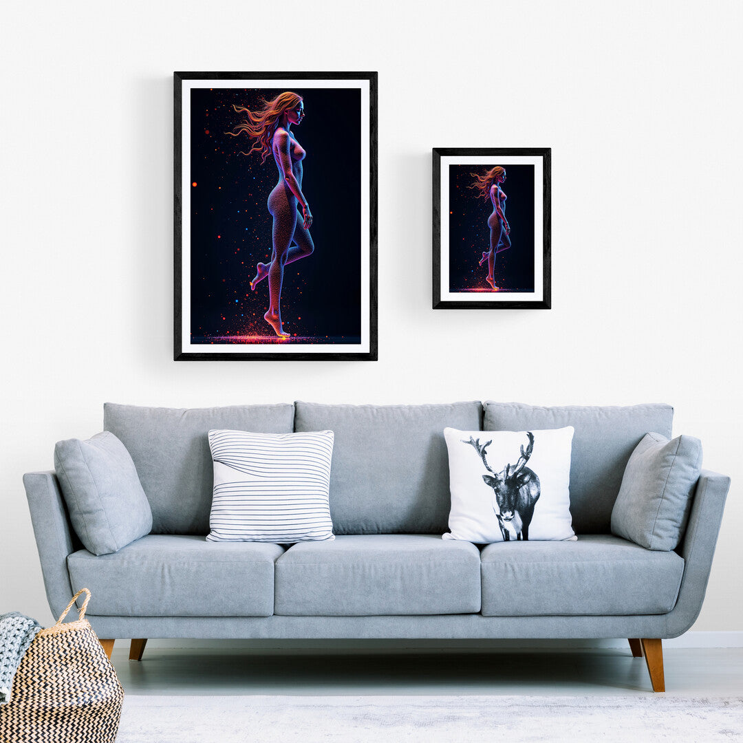 Modern Wall Art design with a radiant particle silhouette, bringing sophistication and creativity to your Home Decor