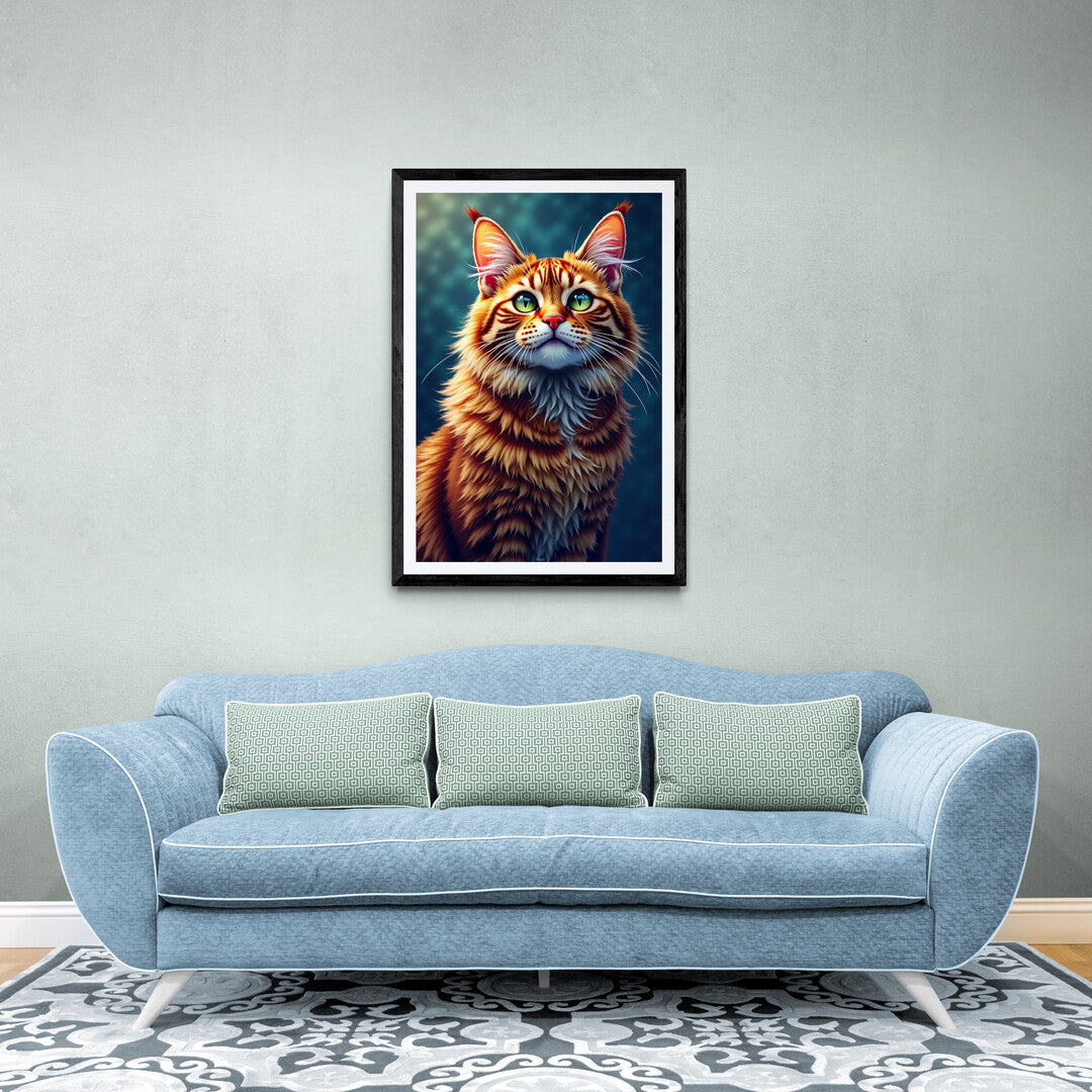 Symphony of Stripes and Whiskers artwork showcasing a stunning tabby cat for premium posters and wall art