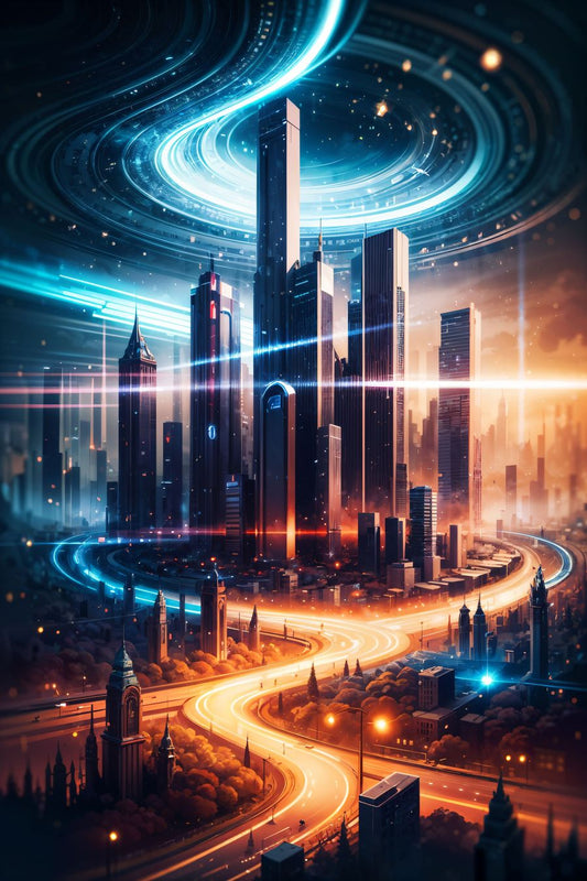 In a futuristic realm that blurs the boundaries of reality and imagination, a captivating sight unfolds—a quantum city that exists as a tapestry of both the tangible and the ethereal. This city is a manifestation of cutting-edge technology and limitless creativity, where the laws of physics intertwine with the boundless potentials of the human mind.
